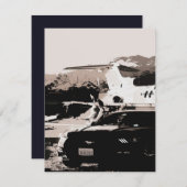 警察官の仕事を待つマスタングオーナーアート|ギフト 招待状 (正面/裏面)