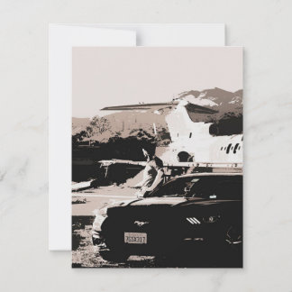 警察官の仕事を待つマスタングオーナーアート|ギフト 招待状