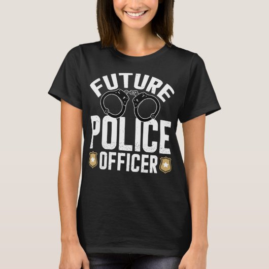 警察官の仮装おもしろい警官の少年 Tシャツ (正面)