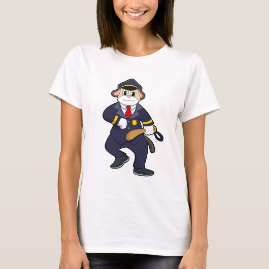 警察官の制服を着た犬 Tシャツ (正面)