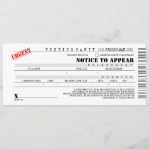 警察官の召集書 介添人 ベストマン 楽しいプロポーズ 招待状