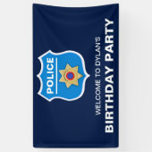 警察官の子供の誕生日パーティー 横断幕 (縦)