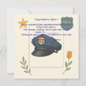 警察官の帽子おめでとうカード 招待状 (裏面)