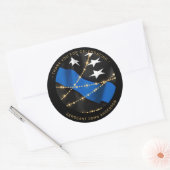 警察官の引退の薄い青い線の好意 ラウンドシール (封筒)