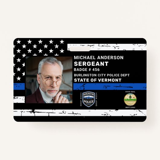 警察官の法執行の写真カスタムID バッジ (正面)