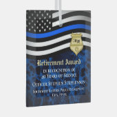 警察官の法執行カスタム退職 ガラスオーナメント (正面右)