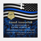 警察官の法執行カスタム退職 ガラスオーナメント (裏面)