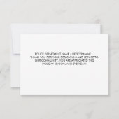 警察官の法執行メリークリスマス サンキューカード (裏面)
