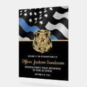 警察官の法執行退職歓迎 アクリルサイン (傾斜)