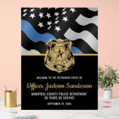 警察官の法執行退職歓迎 アクリルサイン (ウェディング)