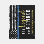 警察官の法執行退職 フリースブランケット (正面)