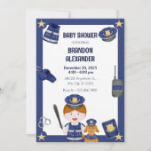 警察官の男の子のベビーシャワーの招待状 招待状 (正面)