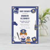 警察官の男の子の赤ちゃん歓迎会 招待状 (スタンド正面)