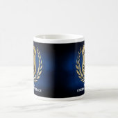 警察官の盾パーソナライズされた コーヒーマグカップ (中央)