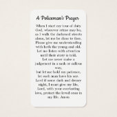 警察官の祈りの言葉カード法執行役員 (裏面)