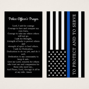 警察官の祈りの言葉カード詩の薄い青い線