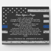 警察官の祈りの言葉薄いブルーライン フォトプラーク (正面)