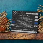 警察官の祈りの言葉薄いブルーライン フォトプラーク (側面)