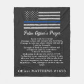 警察官の祈りの言葉薄いブルーライン フリースブランケット (正面)