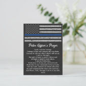 警察官の祈りの言葉薄いブルーライン ポストカード (スタンド正面)