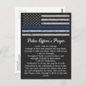 警察官の祈りの言葉薄いブルーライン ポストカード (正面/裏面)