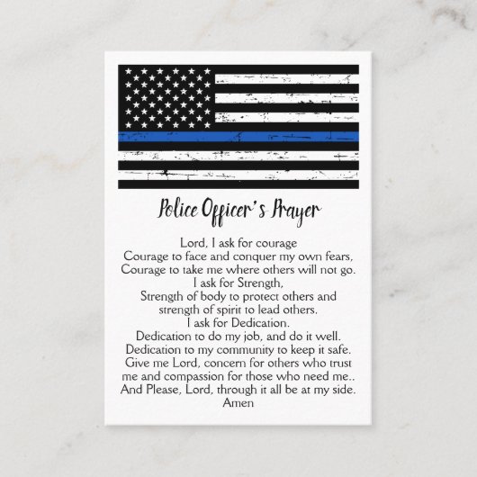 警察官の祈りの言葉薄い青い線 名刺 (正面)