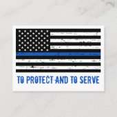 警察官の祈りの言葉薄い青い線 名刺 (裏面)