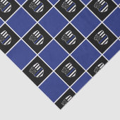 警察官の細いブルーラインバッジパターン 薄葉紙 (詳細)