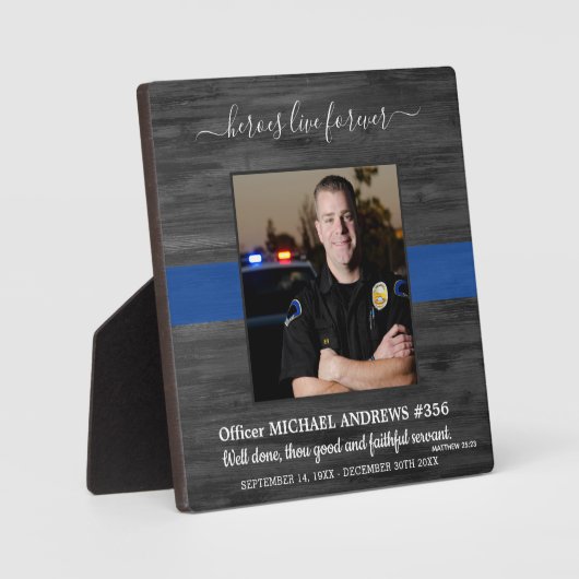 警察官の記念英雄は永遠に生き続落ちたける フォトプラーク (正面)