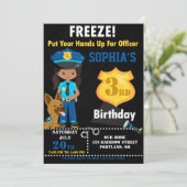 警察官の誕生日の招待ガールパーティー 招待状 (スタンド正面)