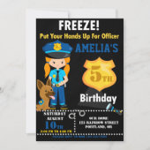 警察官の誕生日の招待コプスパーティー 招待状 (正面)