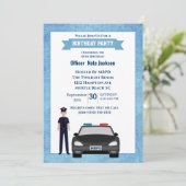 警察官の誕生日パーティー招待状 招待状 (スタンド正面)