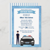 警察官の誕生日パーティー招待状 招待状 (正面/裏面)