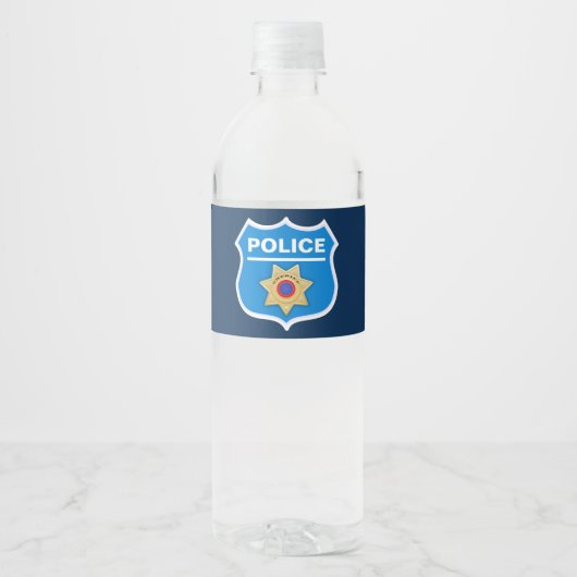 警察官の誕生日パーティー ペットボトルラベル (正面)