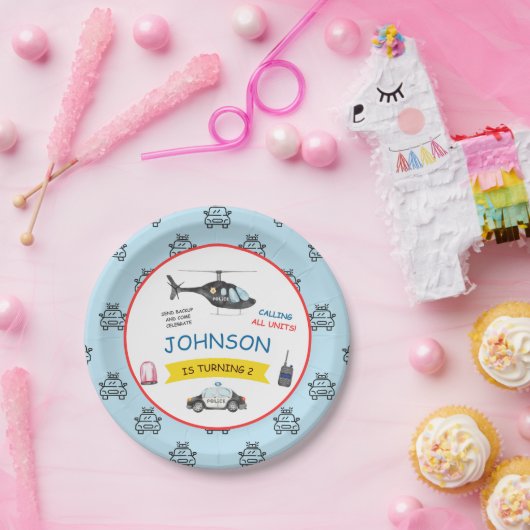 警察官の誕生日パーティー ペーパープレート (パーティー)