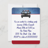 警察官の誕生日パーティー 招待状 (裏面)