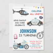 警察官の誕生日パーティー 招待状 (正面)