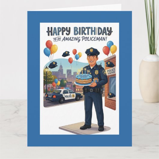 警察官の誕生日 カード (正面)