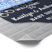 警察官の赤ちゃんシャワー歓迎サイン ポスター (角)