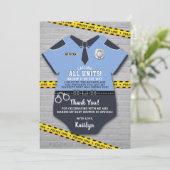 警察官の赤ちゃんシャワー サンキューカード (スタンド正面)