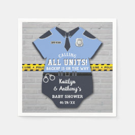 警察官の赤ちゃんシャワー スタンダードカクテルナプキン