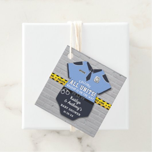 警察官の赤ちゃんシャワー フェイバータグ (インサイチュ)
