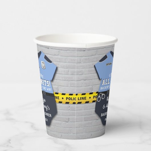 警察官の赤ちゃんシャワー 紙コップ (右)