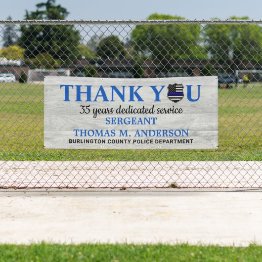 警察官の退職ありがとうバナー 横断幕 (インサイチュ)