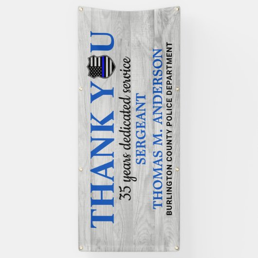 警察官の退職ありがとうバナー 横断幕 (縦)