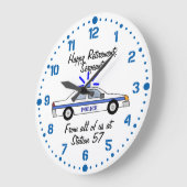 警察官の退職ギフト名前をカスタムする時計 ラージ壁時計 (傾斜)