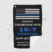 警察官の退職ギフト薄い青い線 ゴルフタオル (インサイチュ)