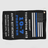 警察官の退職ギフト薄い青い線 ゴルフタオル (横)