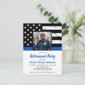 警察官の退職パーソナライズされた写真 インビテーションポストカード (スタンド正面)