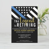 警察官の退職ブルーラインをテーマにしたフラグ 招待状 (スタンド正面)